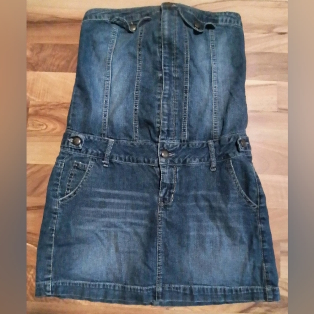 Paris Blues Denim Strapless Dress